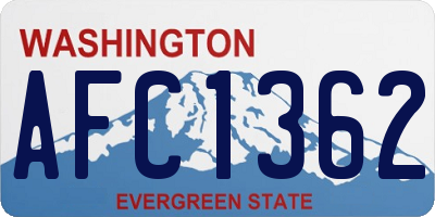WA license plate AFC1362