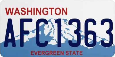 WA license plate AFC1363
