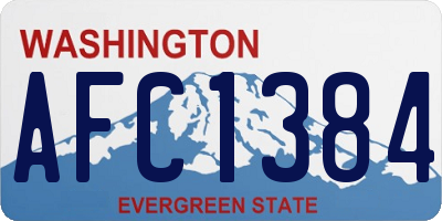 WA license plate AFC1384
