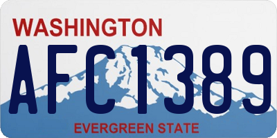 WA license plate AFC1389