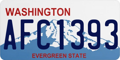 WA license plate AFC1393