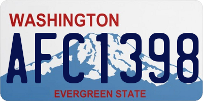 WA license plate AFC1398