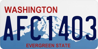 WA license plate AFC1403