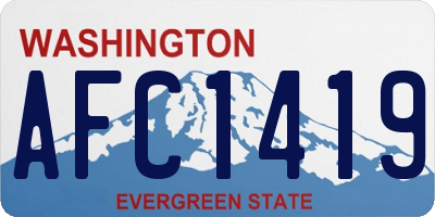 WA license plate AFC1419