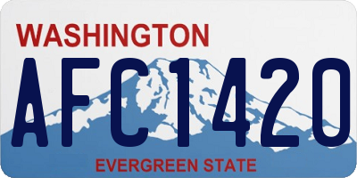 WA license plate AFC1420