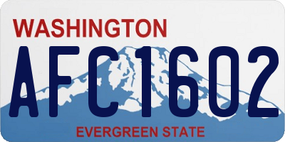WA license plate AFC1602