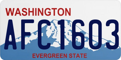 WA license plate AFC1603