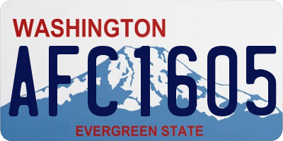 WA license plate AFC1605