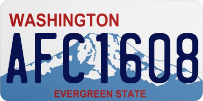 WA license plate AFC1608