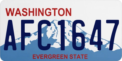 WA license plate AFC1647