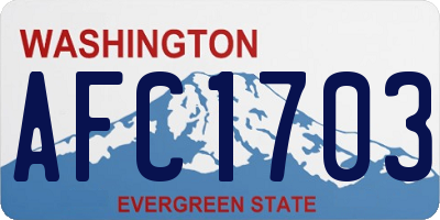 WA license plate AFC1703