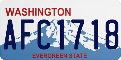 WA license plate AFC1718