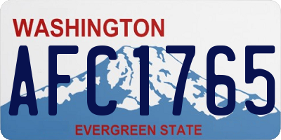 WA license plate AFC1765