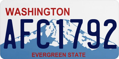 WA license plate AFC1792