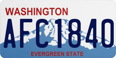 WA license plate AFC1840