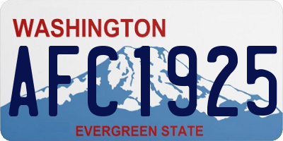 WA license plate AFC1925