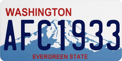 WA license plate AFC1933