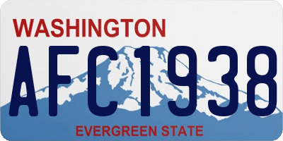 WA license plate AFC1938