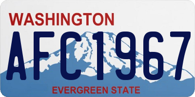 WA license plate AFC1967