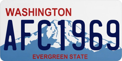 WA license plate AFC1969
