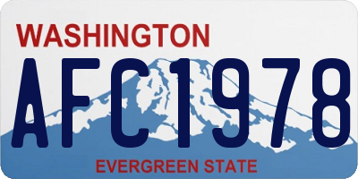WA license plate AFC1978
