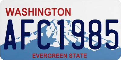 WA license plate AFC1985