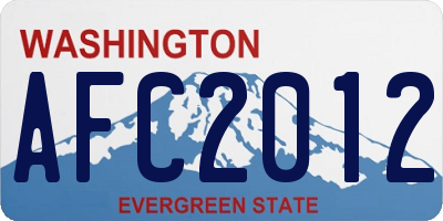 WA license plate AFC2012