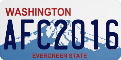 WA license plate AFC2016