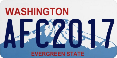 WA license plate AFC2017