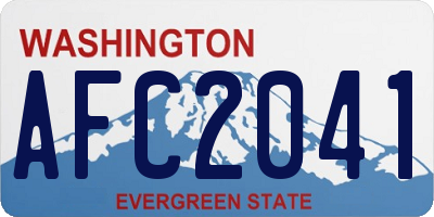WA license plate AFC2041