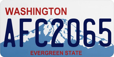 WA license plate AFC2065
