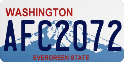 WA license plate AFC2072