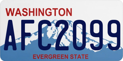 WA license plate AFC2099