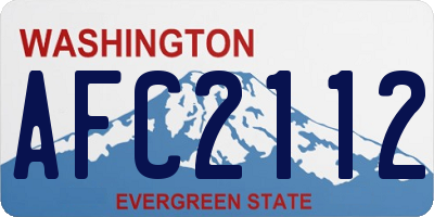 WA license plate AFC2112