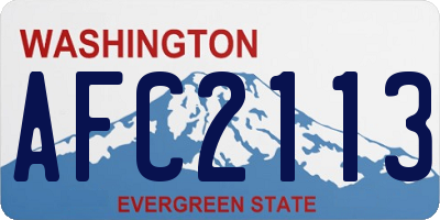 WA license plate AFC2113