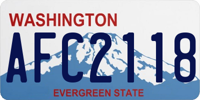 WA license plate AFC2118