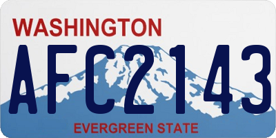 WA license plate AFC2143