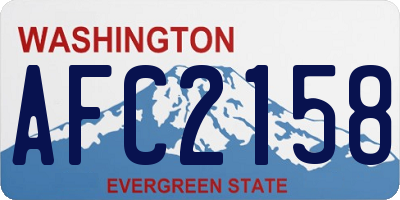 WA license plate AFC2158