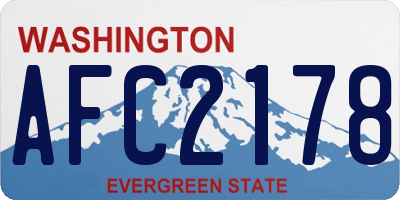 WA license plate AFC2178