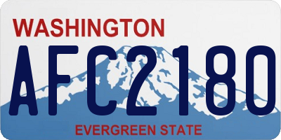 WA license plate AFC2180
