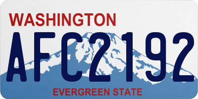WA license plate AFC2192