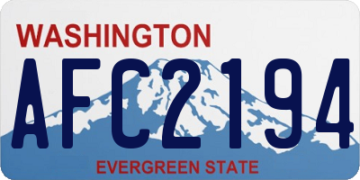 WA license plate AFC2194