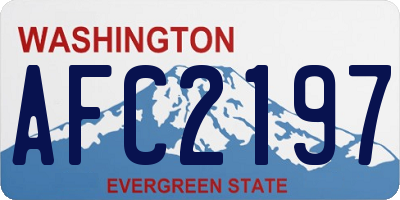WA license plate AFC2197