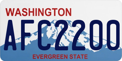 WA license plate AFC2200