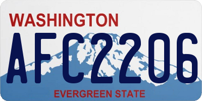 WA license plate AFC2206