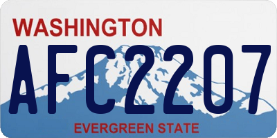 WA license plate AFC2207