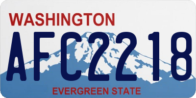 WA license plate AFC2218