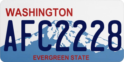 WA license plate AFC2228