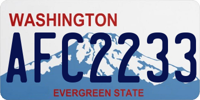 WA license plate AFC2233