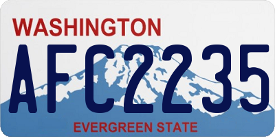 WA license plate AFC2235